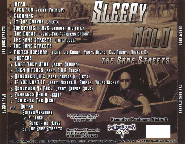 Sleepy Malo - The Same Streets Chicano Rap